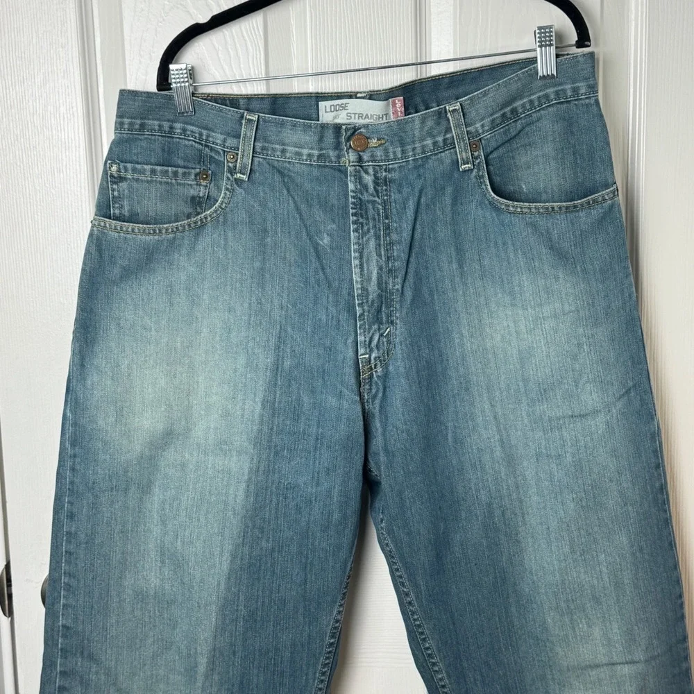 Levi's 569 Loose Straight Jeans Mens 36 Blue Medium Wash Denim Relaxed Fit‎
